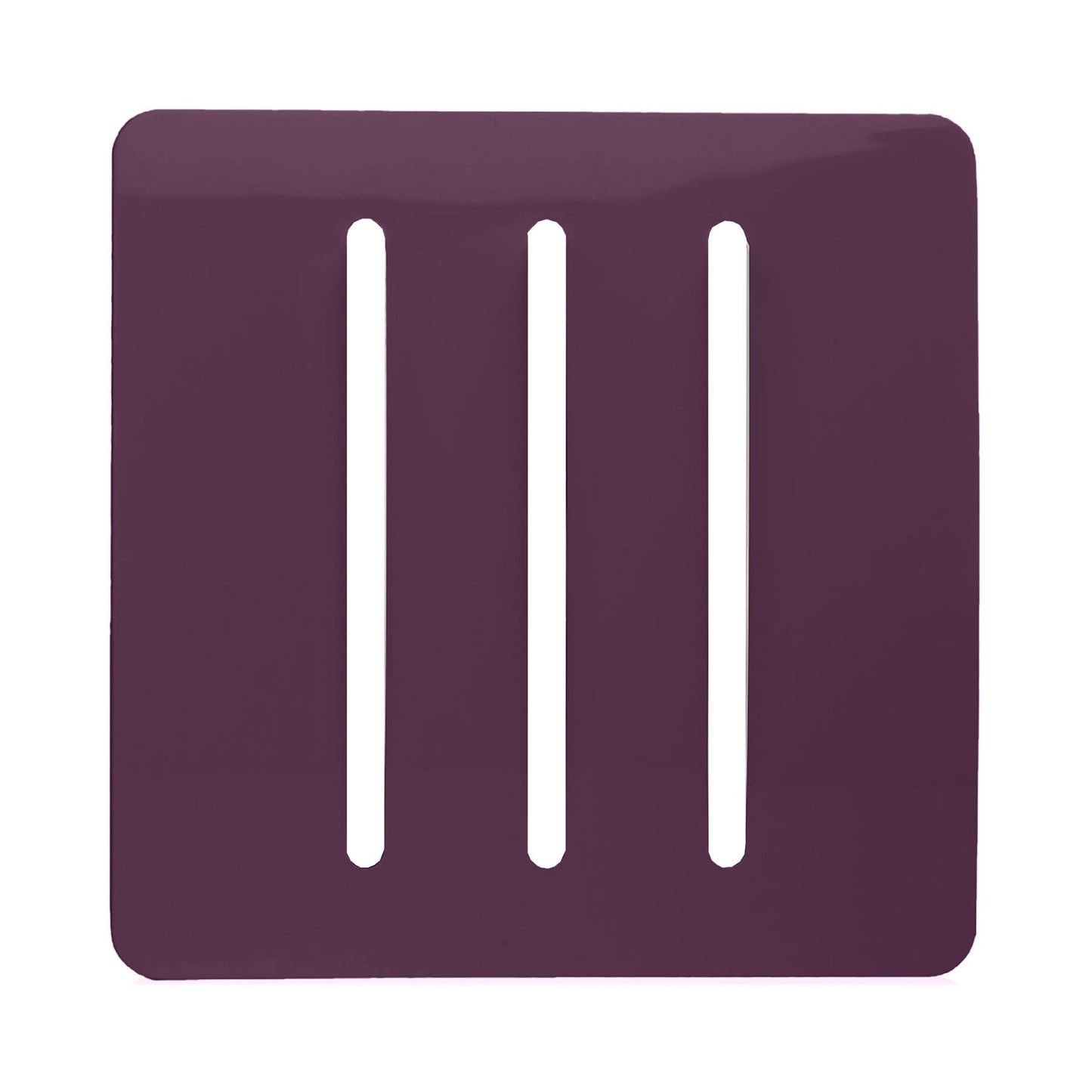 Trendi Switch 3 Gang Spare Faceplate for Modern Designer Light Switch in Plum Purple