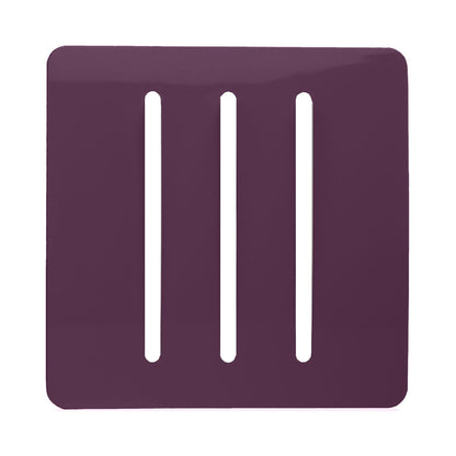 Trendi Switch 3 Gang Spare Faceplate for Modern Designer Light Switch in Plum Purple