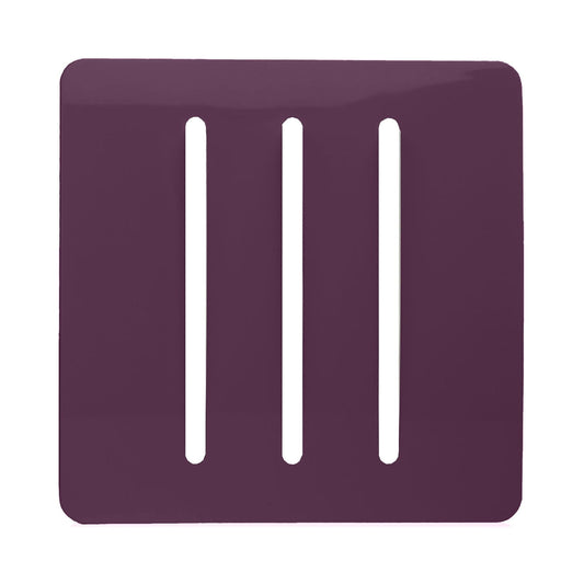Trendi Switch 3 Gang Spare Faceplate for Modern Designer Light Switch in Plum Purple