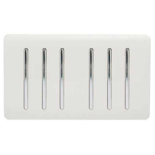 Trendi Switch 6 Gang 1 or 2 Way Light Switchin Ice White