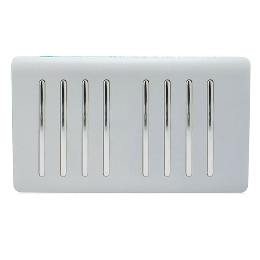 Trendi Switch 8 Gang Spare Faceplate for Modern Designer Light Switch in Platinum Silver