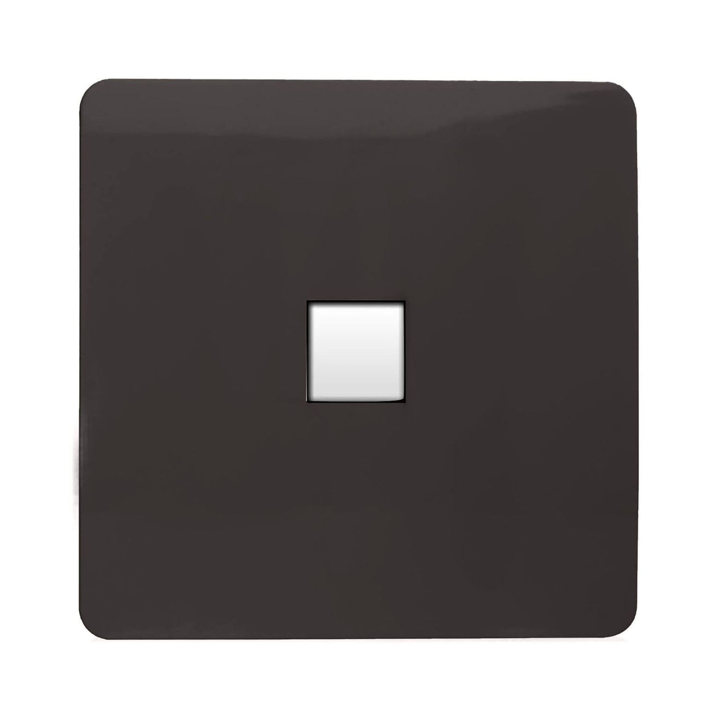 Trendi Switch 1 Gang Spare Faceplate For Modern Designer Telephone Slave Socket in Dark Mocha Brown