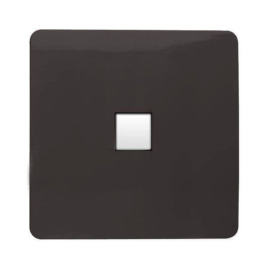 Trendi Switch 1 Gang Spare Faceplate For Modern Designer Telephone Slave Socket in Dark Mocha Brown