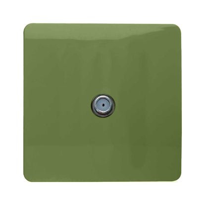 Trendi Switch 1 Gang Male F-Type Satellite Television Socket in Moss Green