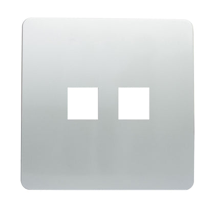 Trendi SPARE FACEPLATE For Modern 2 Gang Telephone Socket Silver ART-2TLPSI-SP