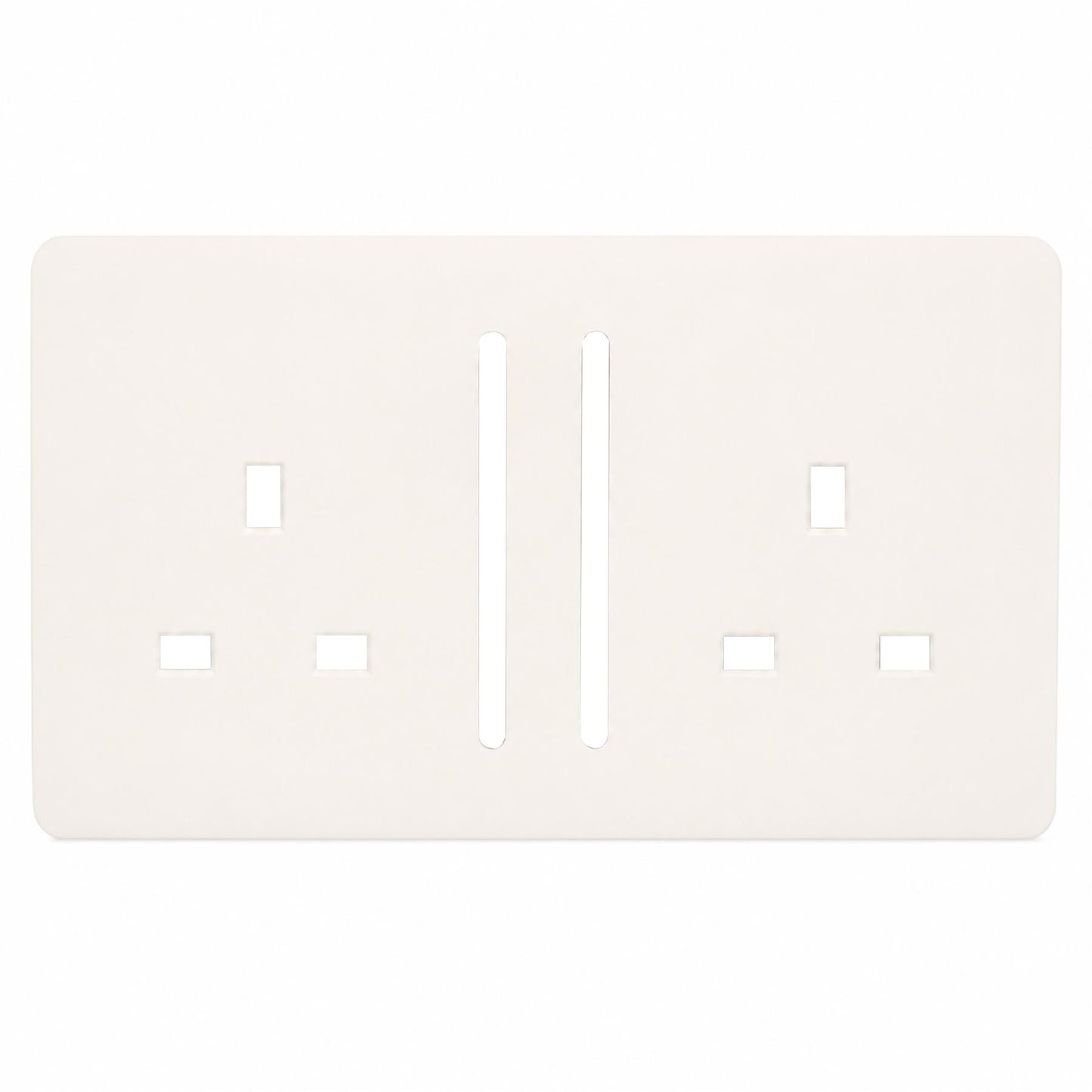 Trendi SPARE FACEPLATE For 2 Gang 13 Amp Switched Plug Socket Matt White