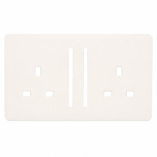 Trendi SPARE FACEPLATE For 2 Gang 13 Amp Switched Plug Socket Matt White