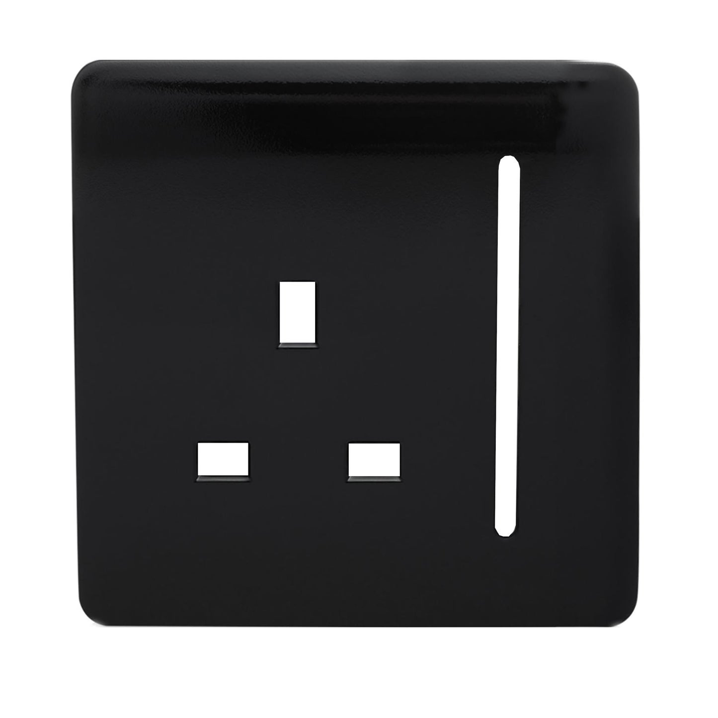 Trendi Switch 1 Gang 13 Amp Switched Spare Faceplate For Modern Designer Plug Socket Piano Black