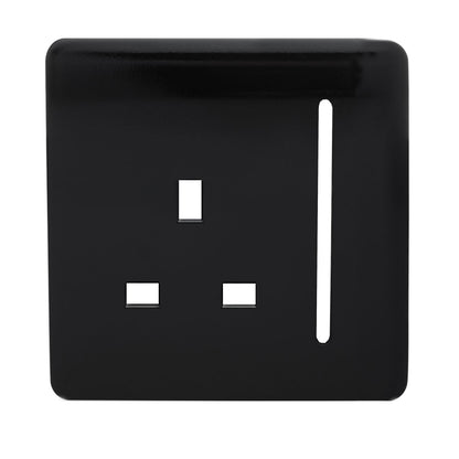 Trendi Switch 1 Gang 13 Amp Switched Spare Faceplate For Modern Designer Plug Socket Piano Black