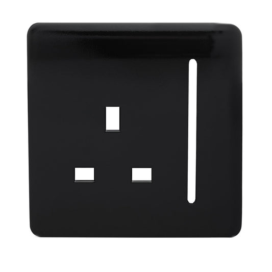 Trendi Switch 1 Gang 13 Amp Switched Spare Faceplate For Modern Designer Plug Socket Piano Black