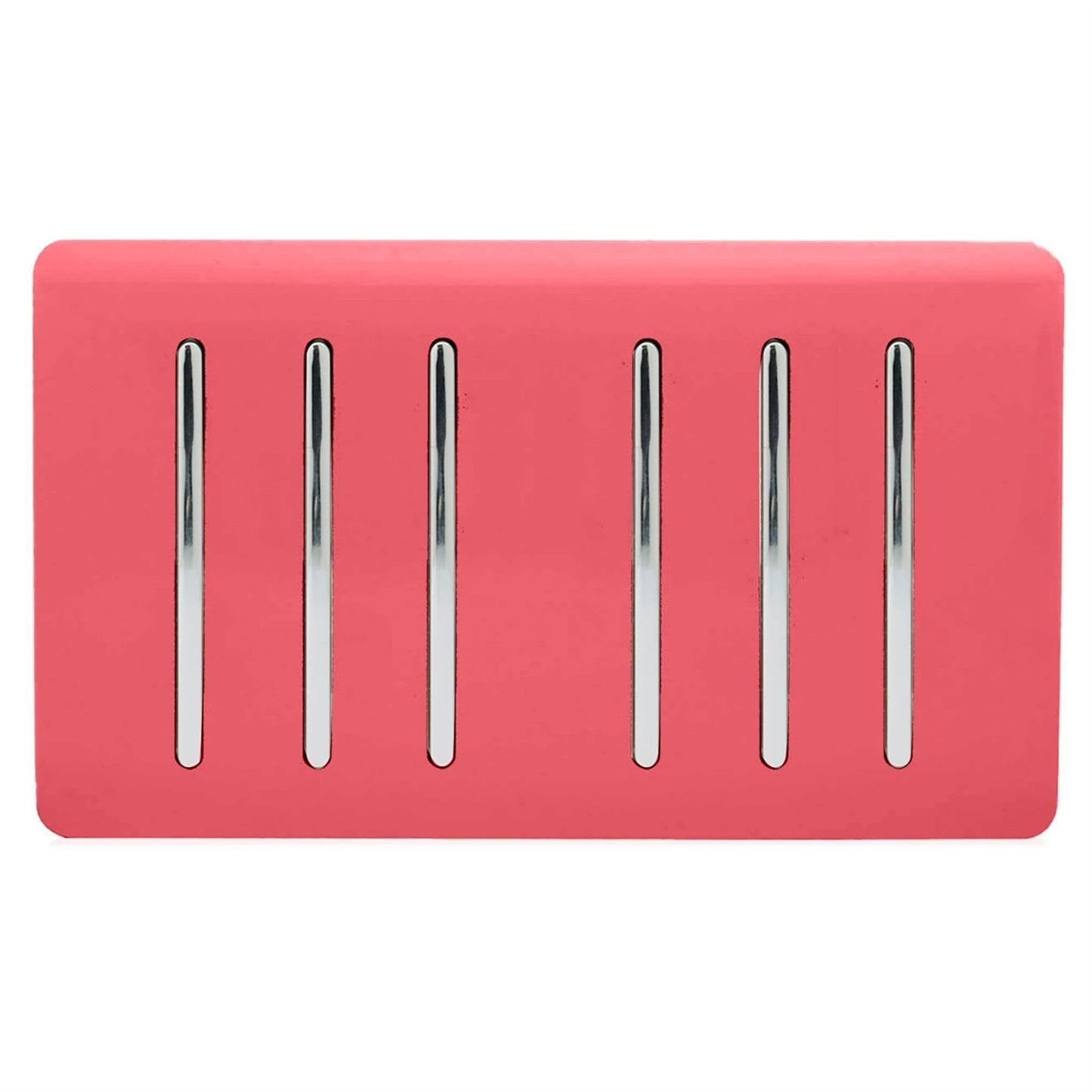 Trendi Switch 6 Gang Spare Faceplate for Modern Designer Light Switch in Strawberry Red