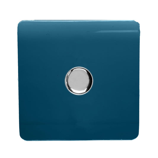 Trendi Switch 1 Gang 1 or 2 way 150w Rotary LED Dimmer Light Switchin Ocean Blue