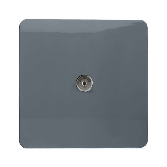 Trendi Switch 1 Gang Female Co-Axial Television Socketin Warm Grey