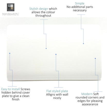 Trendi Switch Double Blanking Plate in Ice White