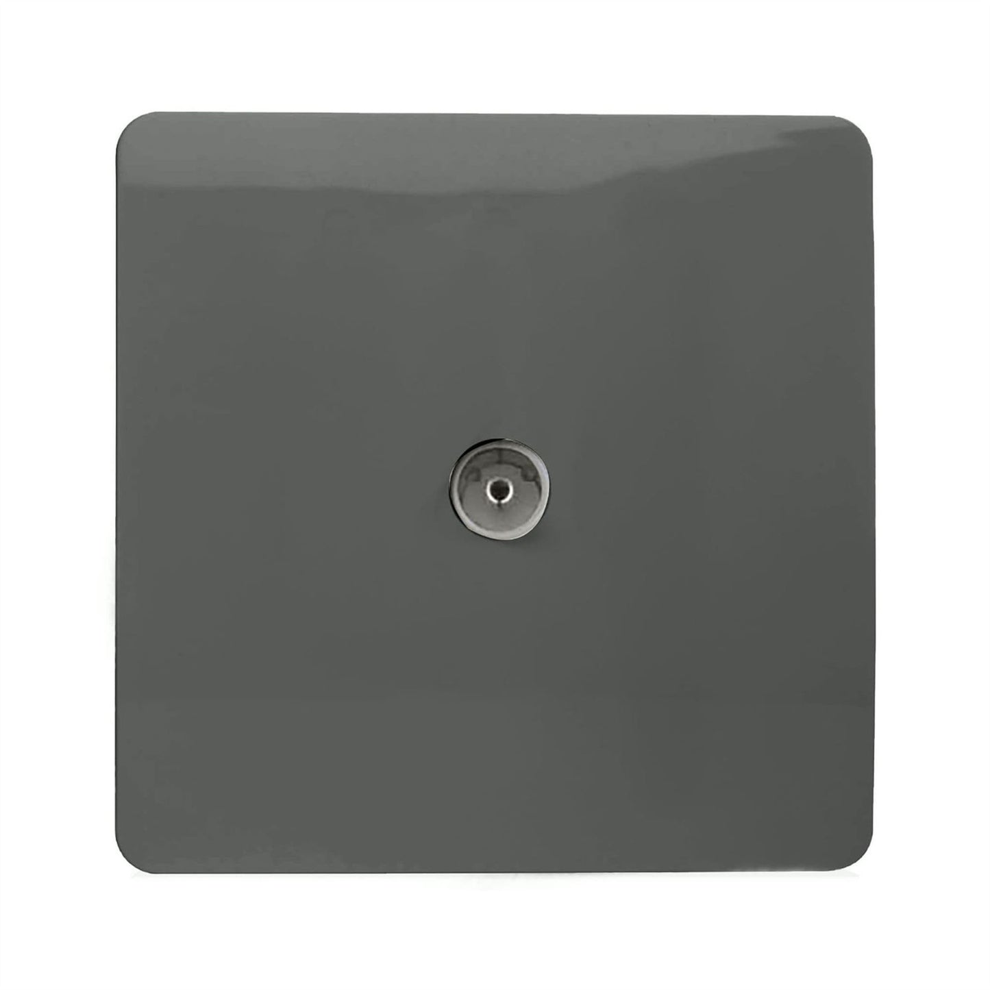 Trendi Switch 1 Gang Female Co-Axial Television Socketin Charcoal Grey