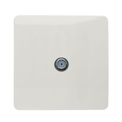 Trendi Switch 1 Gang Male F-Type Satellite Television Socket in Ice White