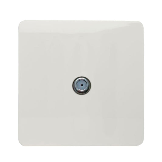 Trendi Switch 1 Gang Male F-Type Satellite Television Socketin Ice White