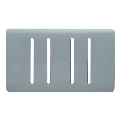 Trendi Switch 4 Gang Spare Twin Faceplate for Modern Designer Light Switch in Cool Grey