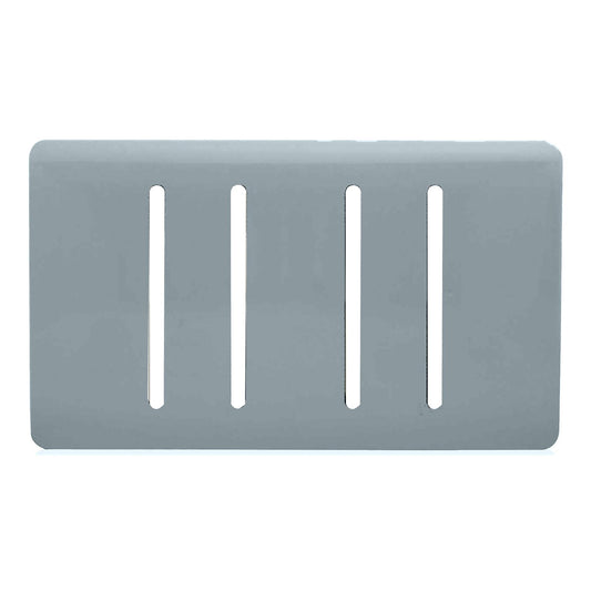 Trendi Switch 4 Gang Spare Twin Faceplate for Modern Designer Light Switch in Cool Grey