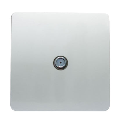 Trendi Switch 1 Gang Male F-Type Satellite Television Socket in Platinum Silver