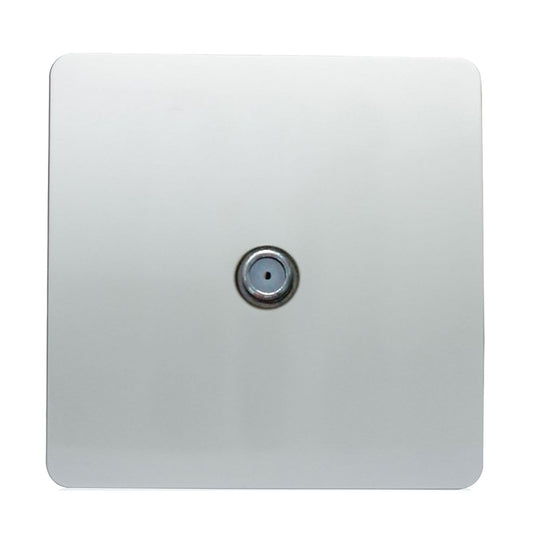 Trendi Switch 1 Gang Male F-Type Satellite Television Socketin Platinum Silver