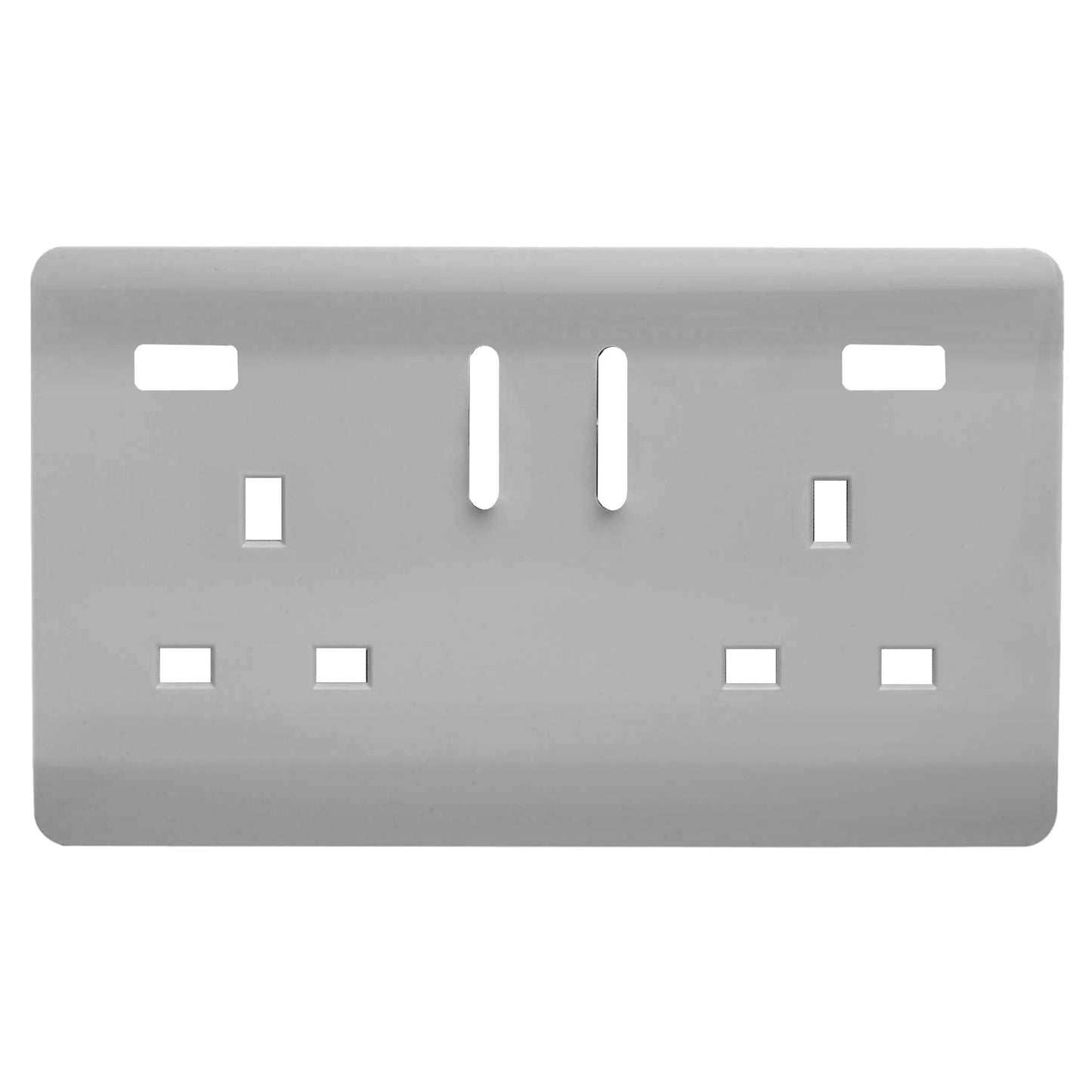 Trendi Switch 2 Gang USB Spare Faceplate For Modern Designer Plug Socket in Brushed Steel