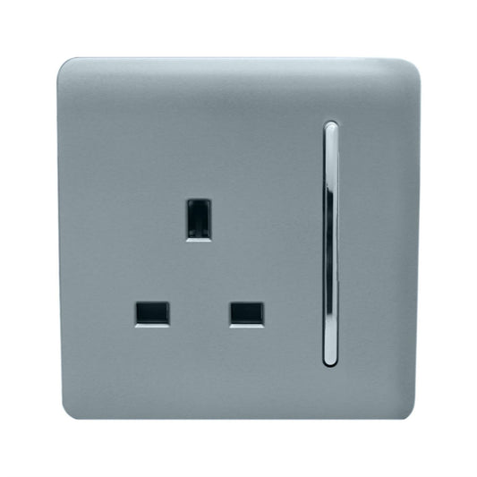Trendi Switch 1 Gang 13 Amp Switched Plug Socketin Cool Grey