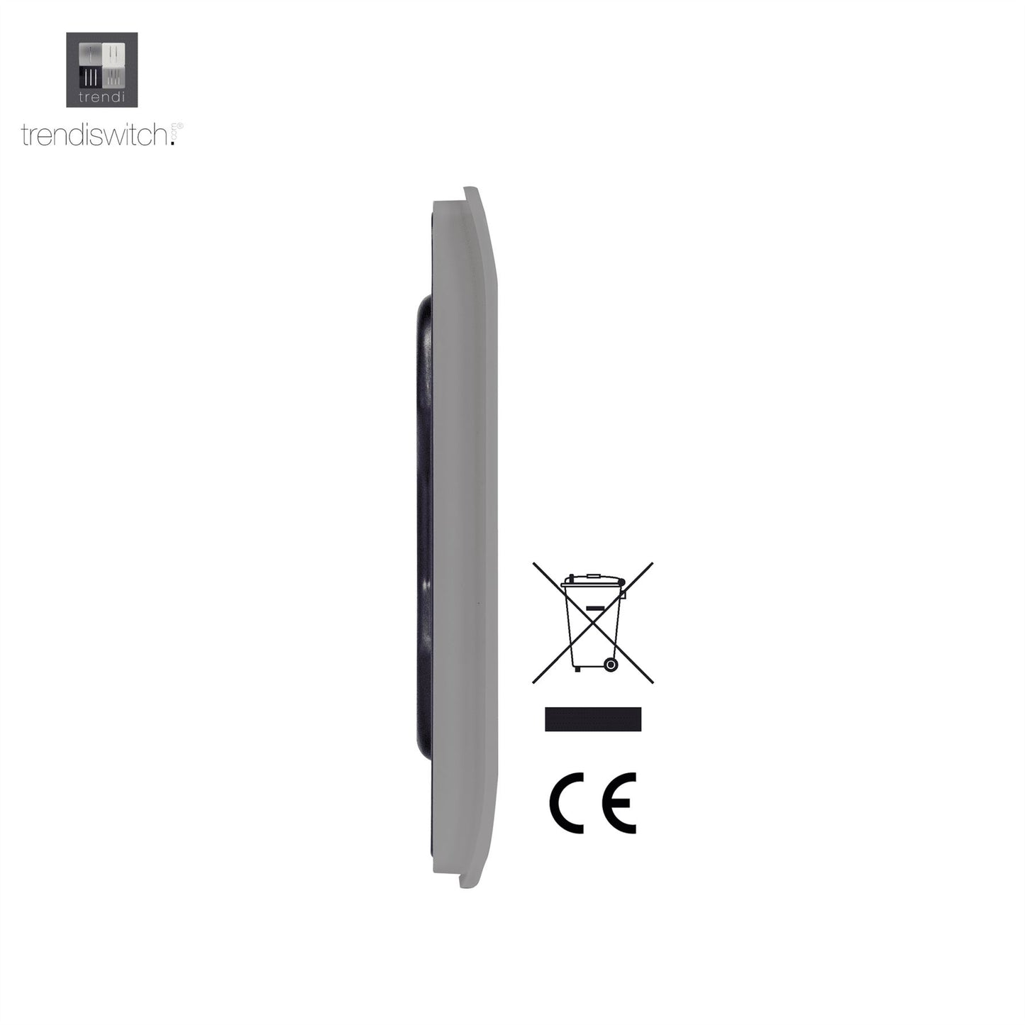 Trendi Switch Single Blanking Platein Light Grey