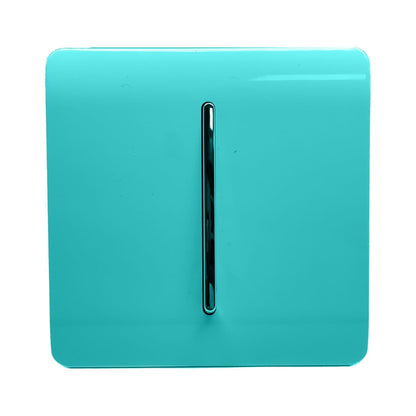 Trendi Switch Screwless 10 Amp Triple Pole Fan Isolator Switch in Bright Teal- FIBT