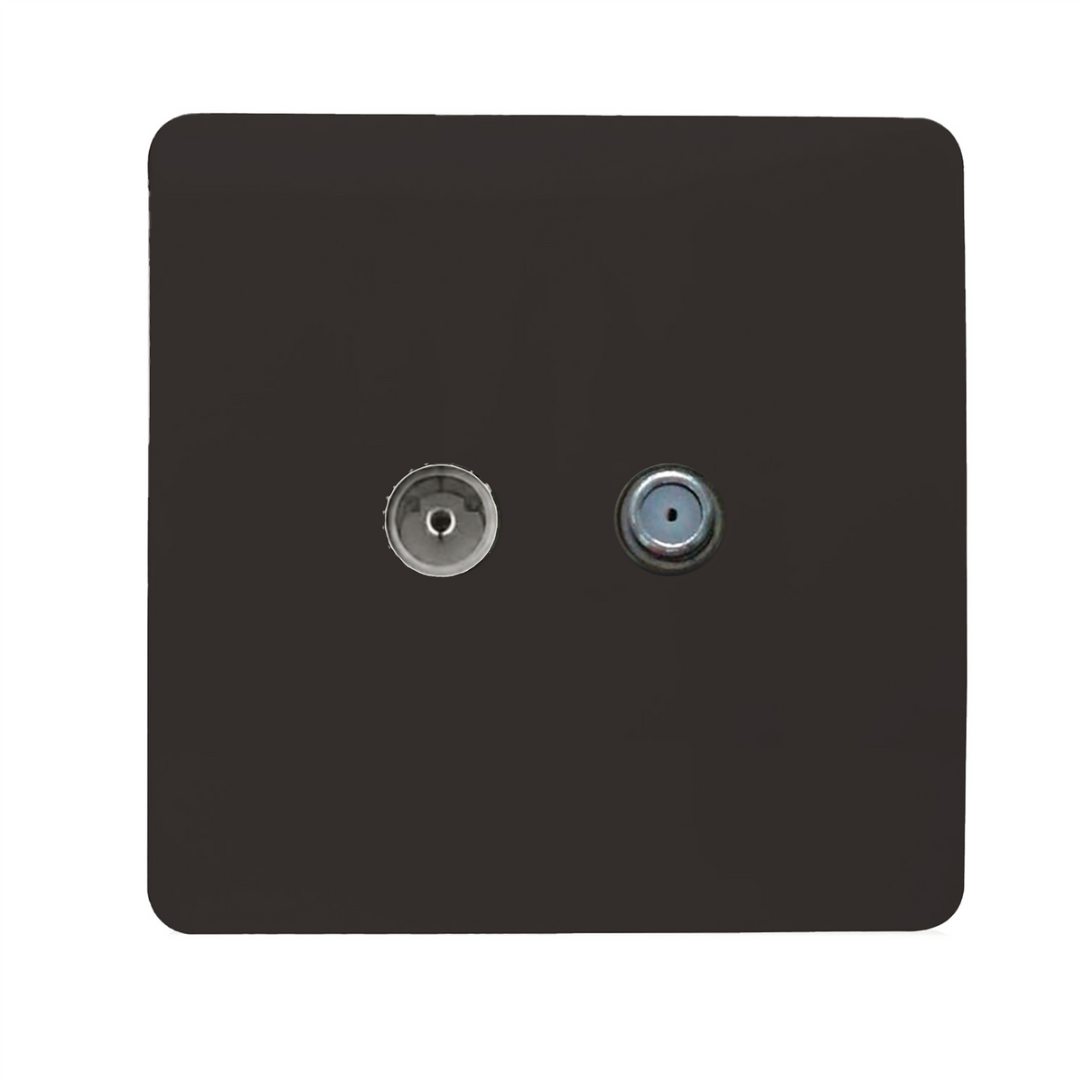 Trendi Switch TV Co-Axial & F-Type Satellite Socket in Dark Mocha Brown