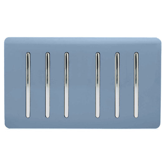 Trendi Switch 6 Gang 1 or 2 Way Light Switchin Sky Blue