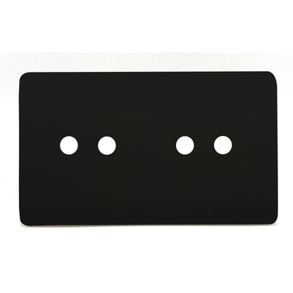 Trendi Switch 4 Gang LED Dimmer Replacement Faceplate in Piano Black