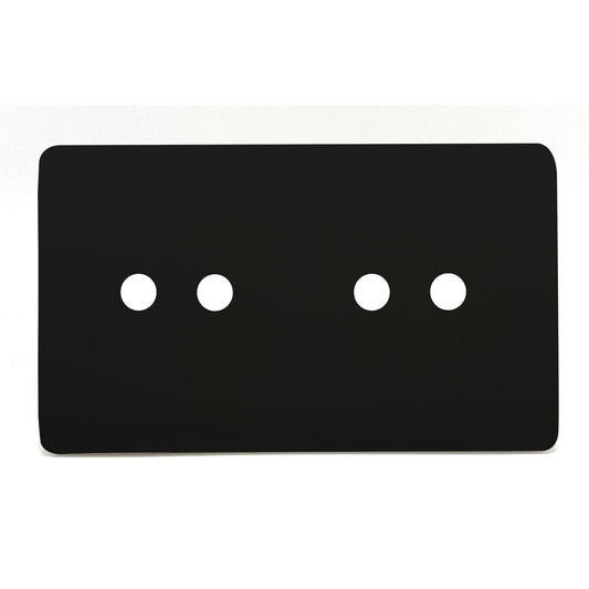 Trendi Switch 4 Gang LED Dimmer Replacement Faceplate in Piano Black