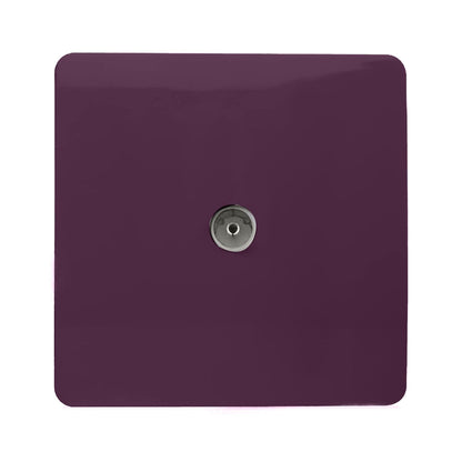 Trendi Switch 1 Gang Female Co-Axial Television Socket in Plum Purple