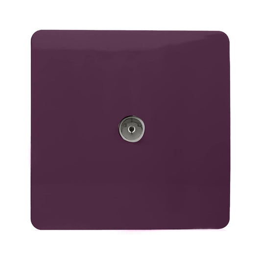 Trendi Switch 1 Gang Female Co-Axial Television Socketin Plum Purple
