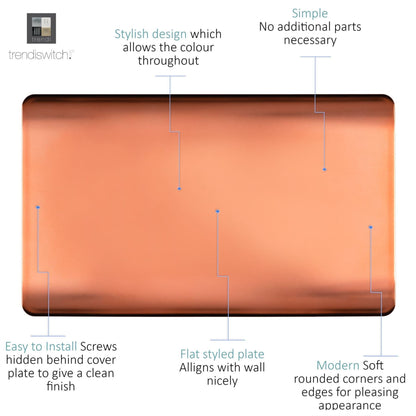 Trendi Switch Double Blanking Plate in Copper