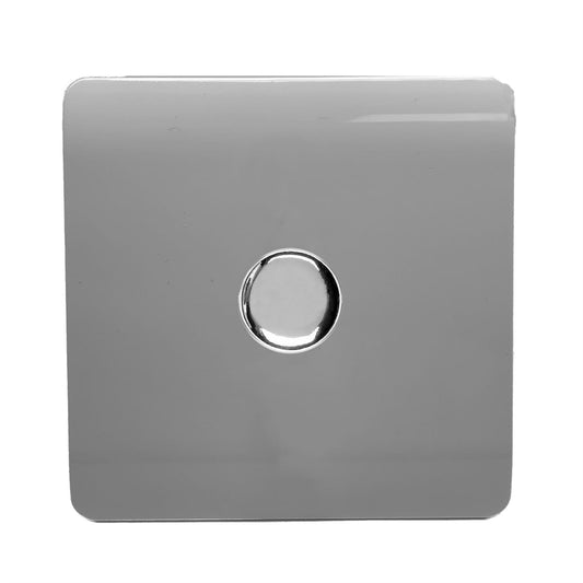 Trendi Switch 1 Gang 1 or 2 way 150w Rotary LED Dimmer Light Switchin Light Grey