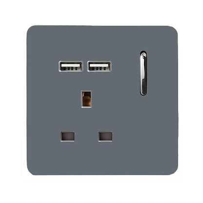 Trendi Switch 1 Gang USB 2100mA Plug Socket in Warm Grey