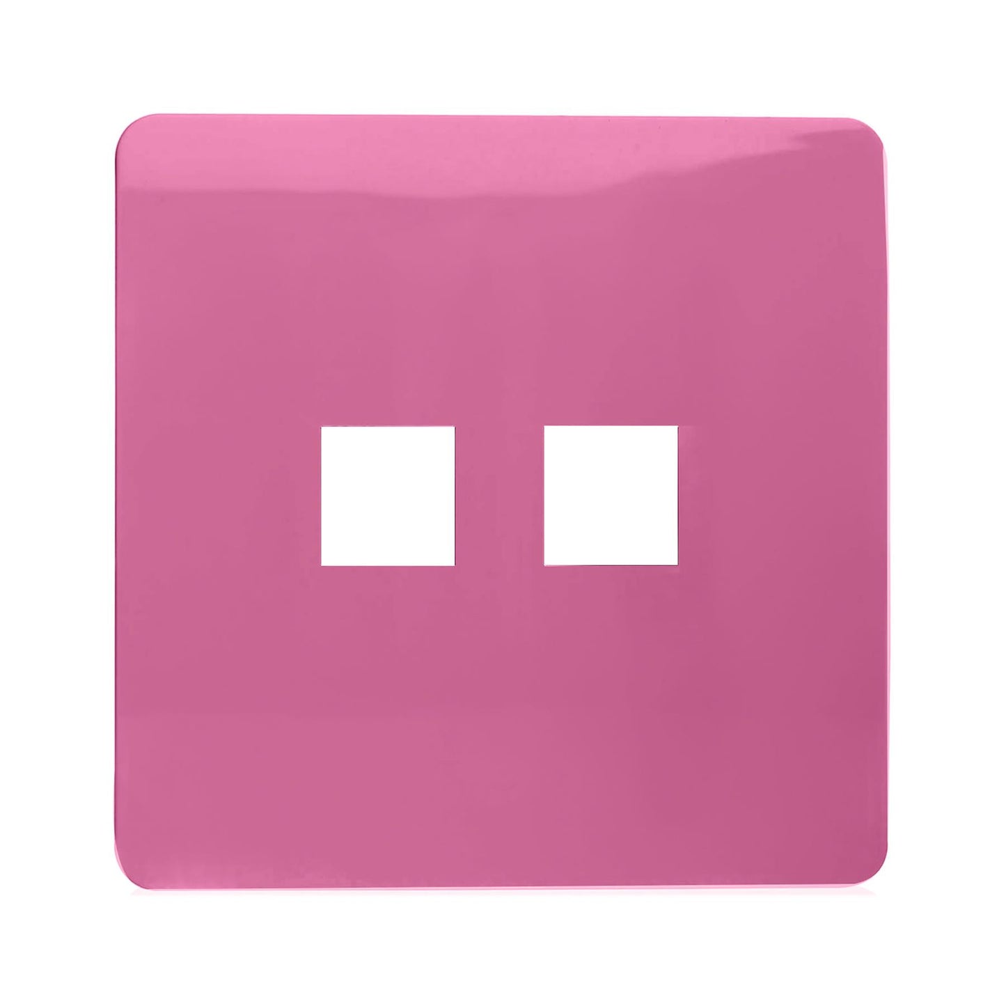 Trendi Switch 2 Gang Spare Faceplate For Modern Designer Telephone Slave Socket in Candy Pink