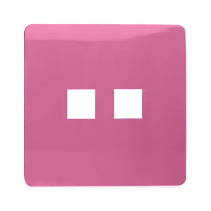 Trendi Switch 2 Gang Spare Faceplate For Modern Designer Telephone Slave Socket in Candy Pink