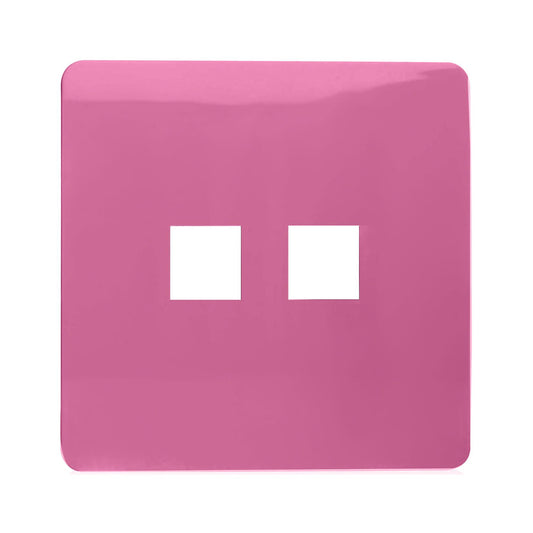 Trendi Switch 2 Gang Spare Faceplate For Modern Designer Telephone Slave Socket in Candy Pink