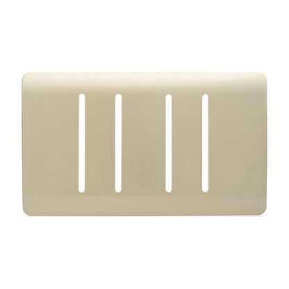 Trendi Switch 4 Gang Spare Twin Faceplate for Modern Designer Light Switch in Champagne Gold