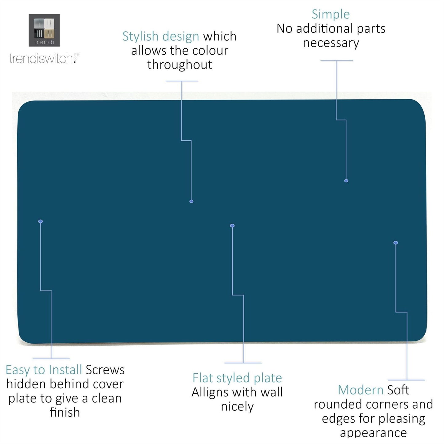 Trendi Switch Double Blanking Platein Midnight Blue