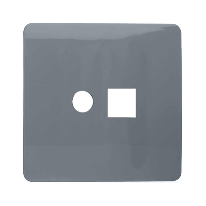 Trendi Switch 2 Gang Spare Faceplate For Modern Designer PC Ethernet Sockets in Warm Grey