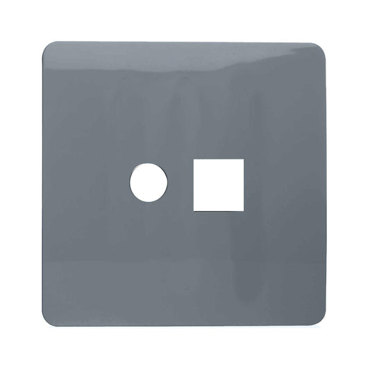 Trendi Switch 2 Gang Spare Faceplate For Modern Designer PC Ethernet Sockets in Warm Grey