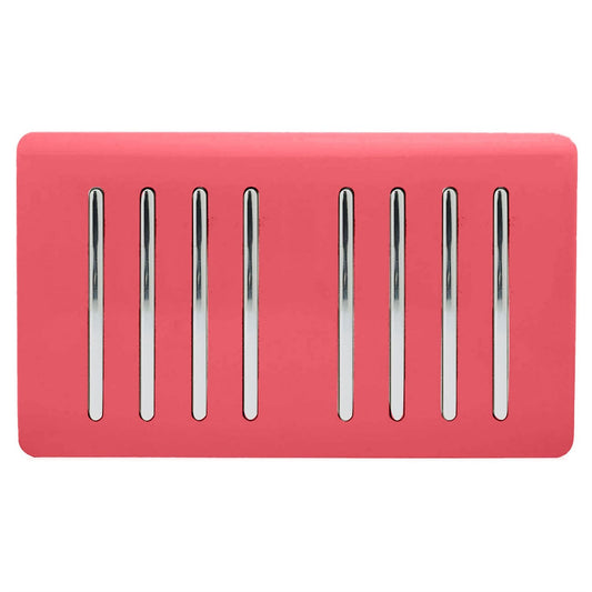 Trendi Switch 8 Gang 1 or 2 Way Light Switchin Strawberry Red