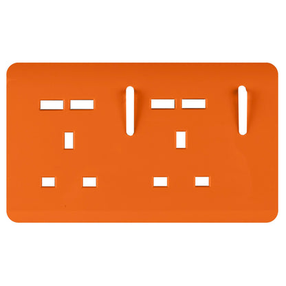 Trendi Switch 2 Gang 4 Port USB Spare Faceplate For Modern Designer Plug Socket in Sunset Orange