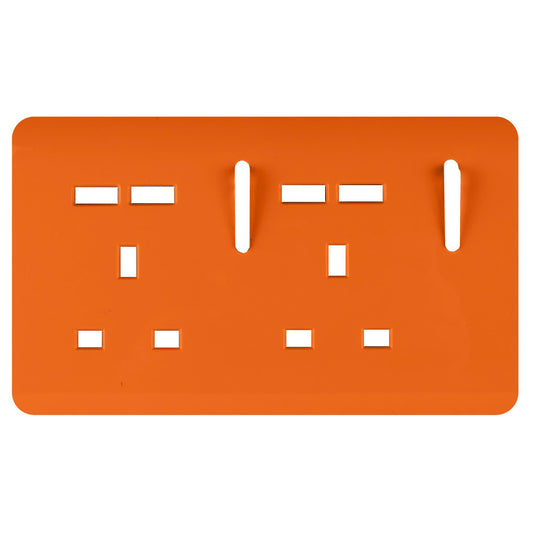 Trendi Switch 2 Gang 4 Port USB Spare Faceplate For Modern Designer Plug Socket in Sunset Orange