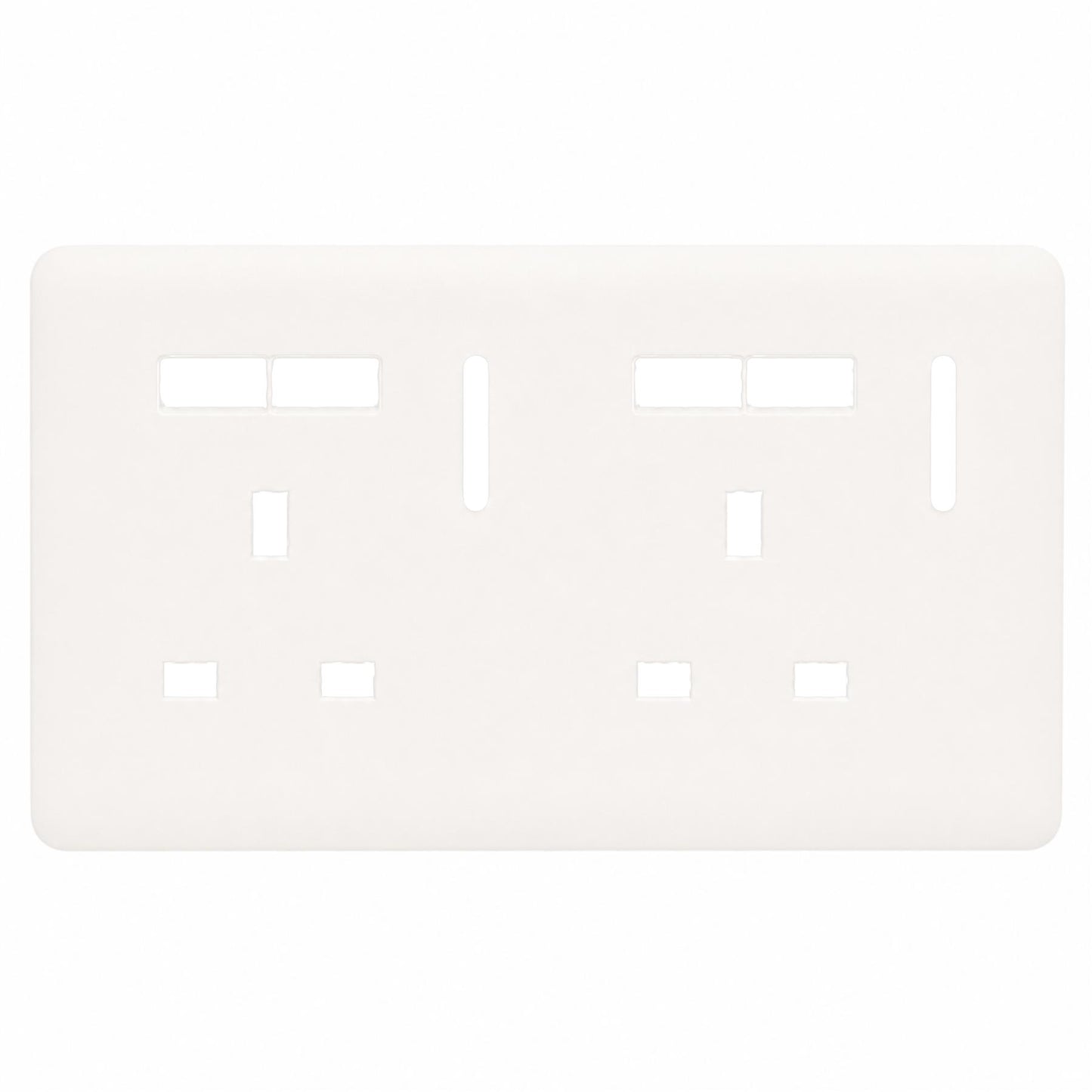 Trendi Switch 2 Gang 4 Port USB Spare Faceplate For Modern Designer Plug Socket in Matt White