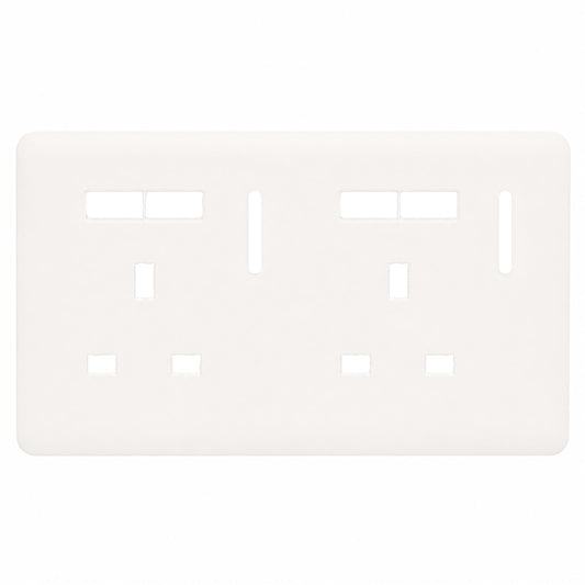 Trendi Switch 2 Gang 4 Port USB Spare Faceplate For Modern Designer Plug Socket in Matt White